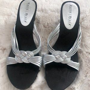 White House Black Market Leather Woven Sandal Size 8
